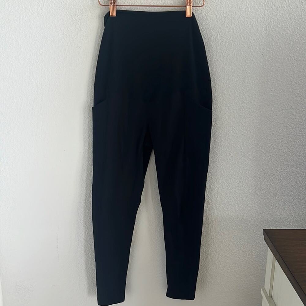 Zella Black Mamasana Live In Maternity Leggings Over the Bump Black Small